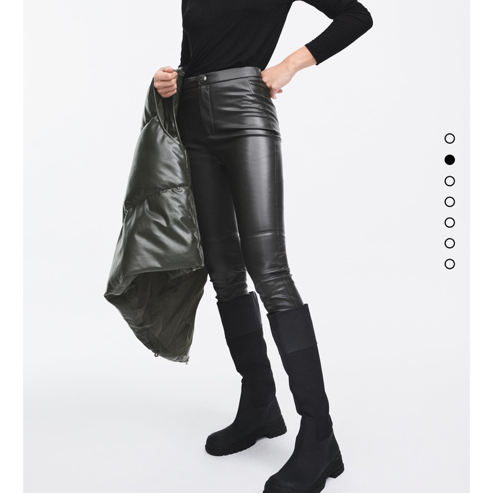 Zara High Waist Faux Leather Pants Leggings